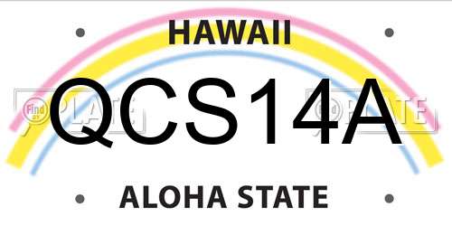 QCS14A Hawaii License Plate