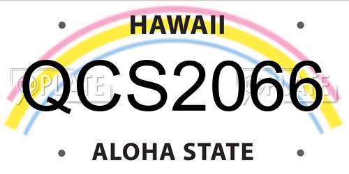 QCS2066 Hawaii License Plate