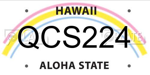 QCS224 Hawaii License Plate