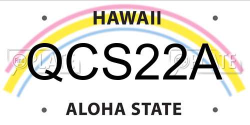 QCS22A Hawaii License Plate