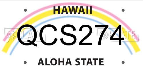 QCS274 Hawaii License Plate