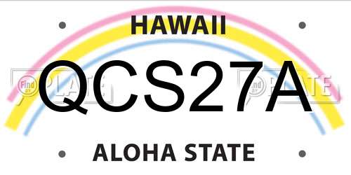 QCS27A Hawaii License Plate