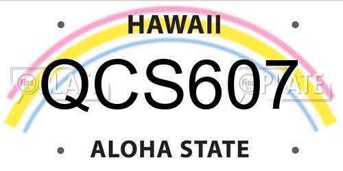 QCS607 Hawaii License Plate