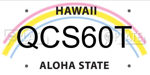 QCS60T Hawaii License Plate