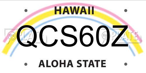 QCS60Z Hawaii License Plate