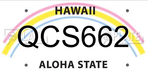 QCS662 Hawaii License Plate
