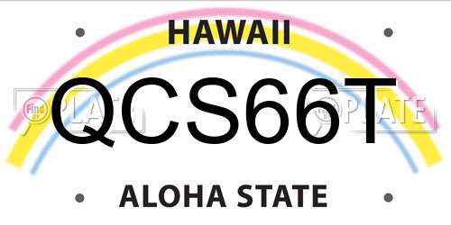 QCS66T Hawaii License Plate