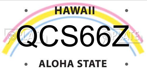 QCS66Z Hawaii License Plate