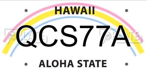 QCS77A Hawaii License Plate