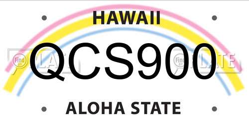 QCS900 Hawaii License Plate