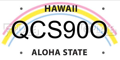 QCS90O Hawaii License Plate