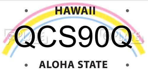 QCS90Q Hawaii License Plate