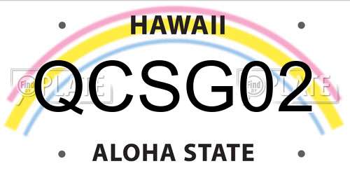 QCSG02 Hawaii License Plate