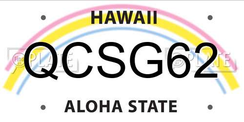 QCSG62 Hawaii License Plate