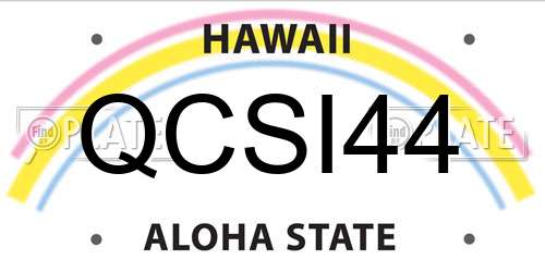 QCSI44 Hawaii License Plate