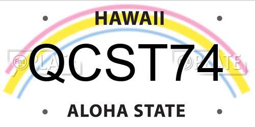 QCST74 Hawaii License Plate