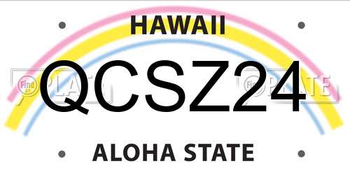 QCSZ24 Hawaii License Plate