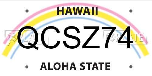 QCSZ74 Hawaii License Plate