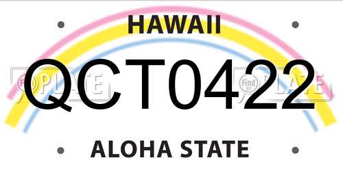 QCT0422 Hawaii License Plate