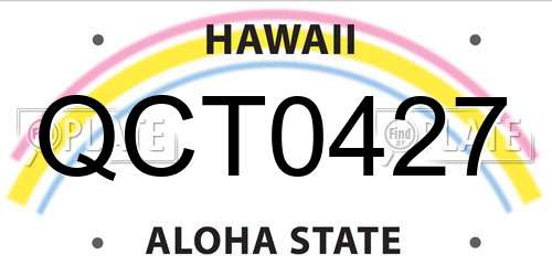 QCT0427 Hawaii License Plate
