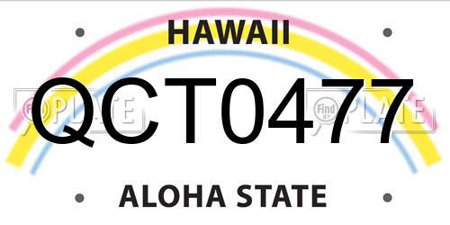 QCT0477 Hawaii License Plate