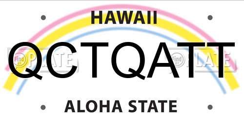 QCTQATT Hawaii License Plate