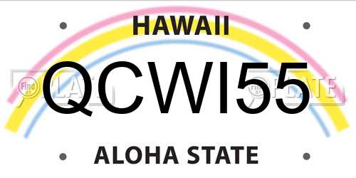 QCWI55 Hawaii License Plate
