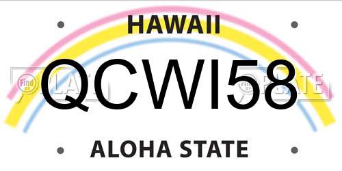 QCWI58 Hawaii License Plate