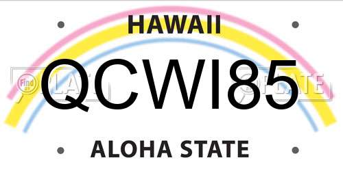 QCWI85 Hawaii License Plate