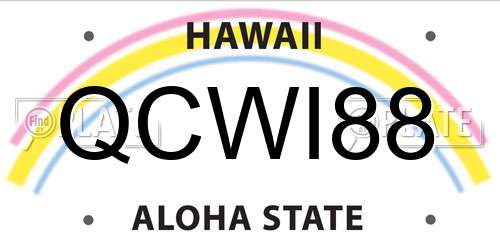 QCWI88 Hawaii License Plate