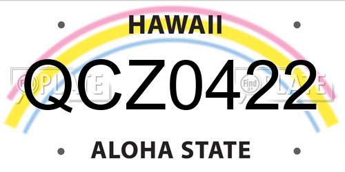 QCZ0422 Hawaii License Plate