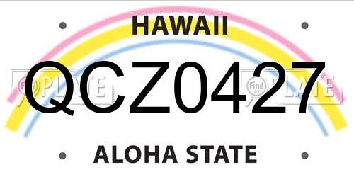 QCZ0427 Hawaii License Plate