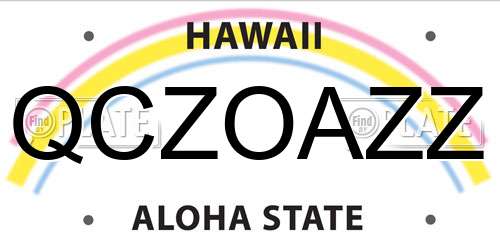 QCZOAZZ Hawaii License Plate