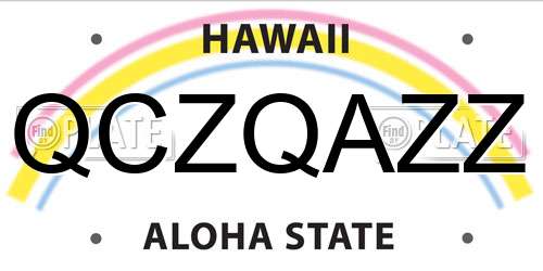 QCZQAZZ Hawaii License Plate