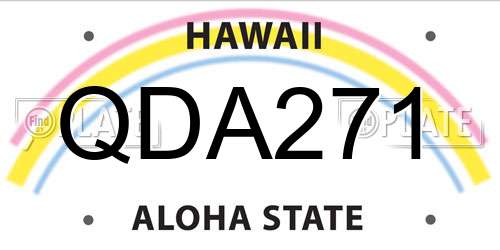 QDA271 Hawaii License Plate
