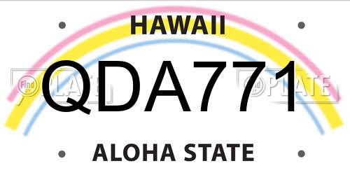 QDA771 Hawaii License Plate