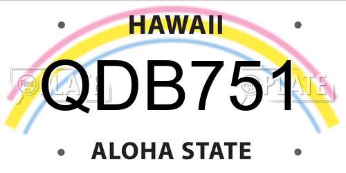 QDB751 Hawaii License Plate