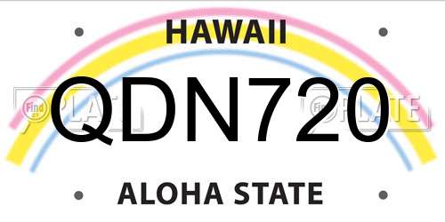 QDN720 Hawaii License Plate