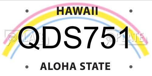 QDS751 Hawaii License Plate