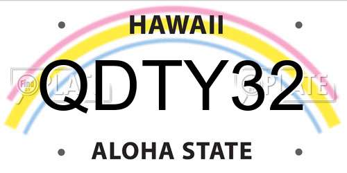 QDTY32 Hawaii License Plate