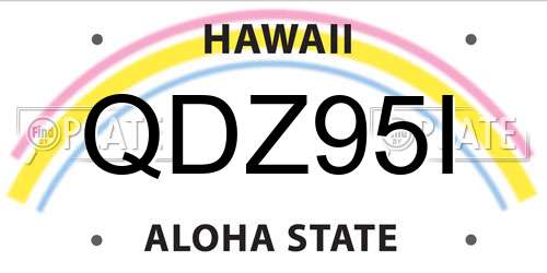 QDZ95I Hawaii License Plate