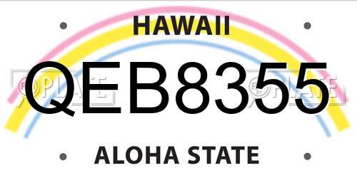 QEB8355 Hawaii License Plate