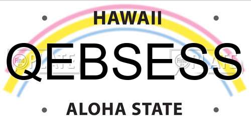 QEBSESS Hawaii License Plate