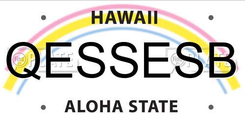 QESSESB Hawaii License Plate