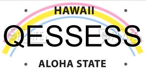 QESSESS Hawaii License Plate