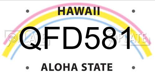QFD581 Hawaii License Plate
