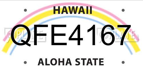 QFE4167 Hawaii License Plate