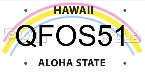 QFOS51 Hawaii License Plate