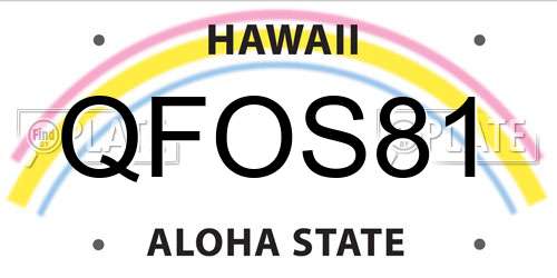 QFOS81 Hawaii License Plate