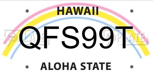QFS99T Hawaii License Plate